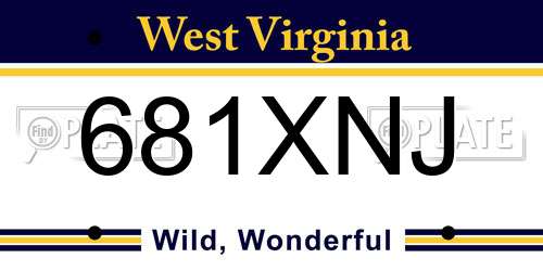 681XNJ West Virginia License Plate