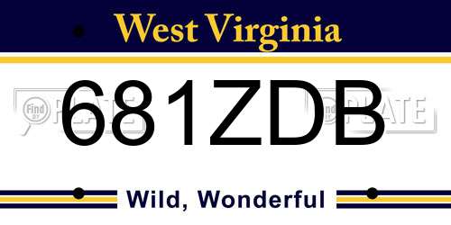 681ZDB West Virginia License Plate
