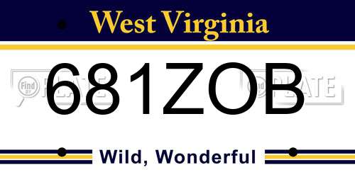 681ZOB West Virginia License Plate