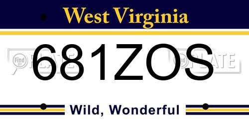 681ZOS West Virginia License Plate