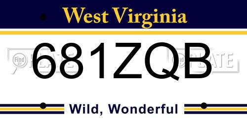 681ZQB West Virginia License Plate