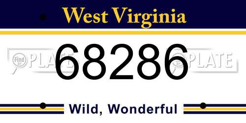 68286 West Virginia License Plate