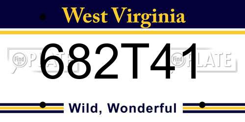 682T41 West Virginia License Plate