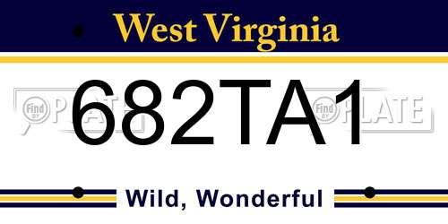 682TA1 West Virginia License Plate
