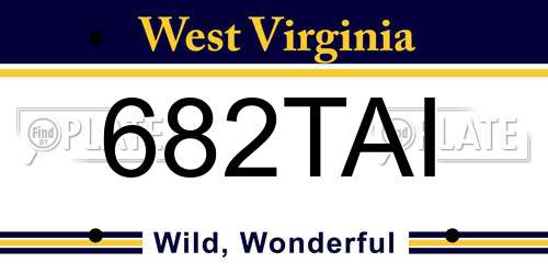 682TAI West Virginia License Plate