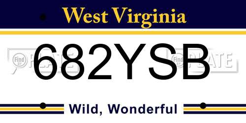 682YSB West Virginia License Plate