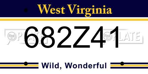 682Z41 West Virginia License Plate
