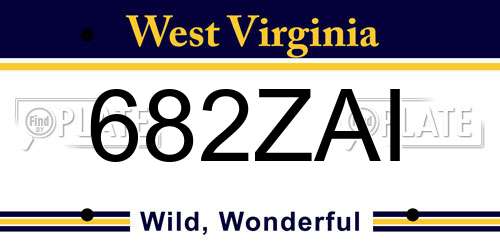 682ZAI West Virginia License Plate