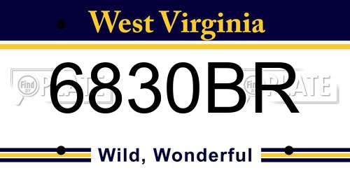 6830BR West Virginia License Plate