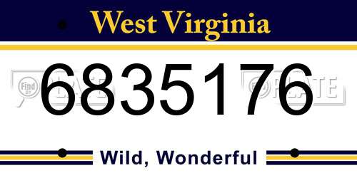 6835176 West Virginia License Plate