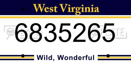 6835265 West Virginia License Plate