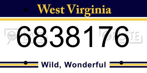 6838176 West Virginia License Plate