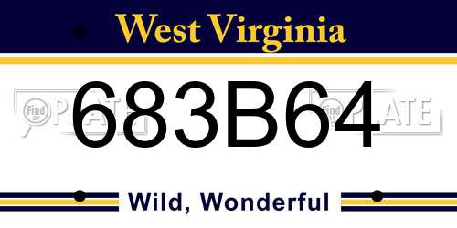 683B64 West Virginia License Plate