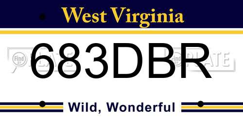 683DBR West Virginia License Plate