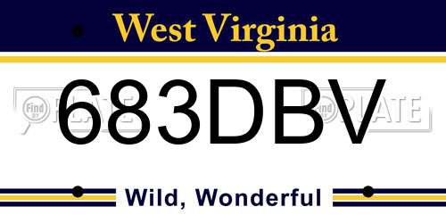 683DBV West Virginia License Plate