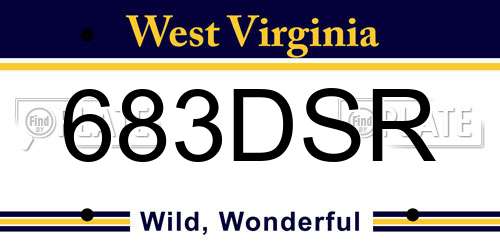 683DSR West Virginia License Plate