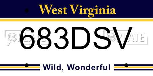 683DSV West Virginia License Plate
