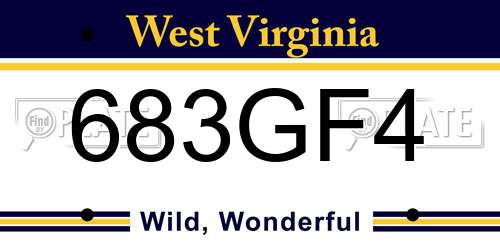 683GF4 West Virginia License Plate