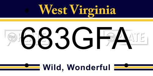 683GFA West Virginia License Plate