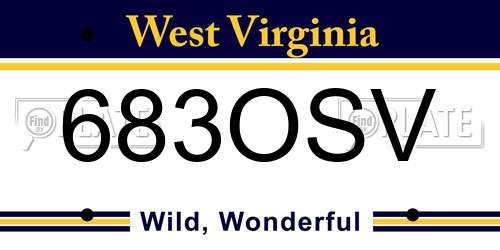 683OSV West Virginia License Plate