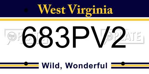 683PV2 West Virginia License Plate