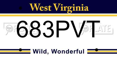 683PVT West Virginia License Plate
