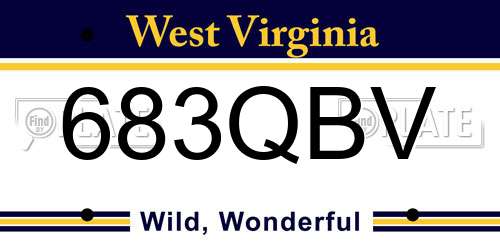 683QBV West Virginia License Plate