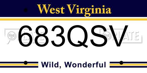 683QSV West Virginia License Plate