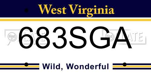 683SGA West Virginia License Plate