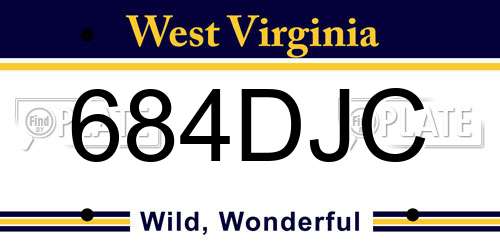 684DJC West Virginia License Plate