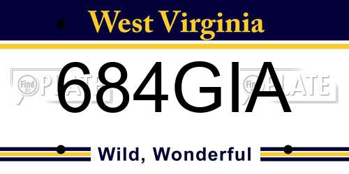 684GIA West Virginia License Plate