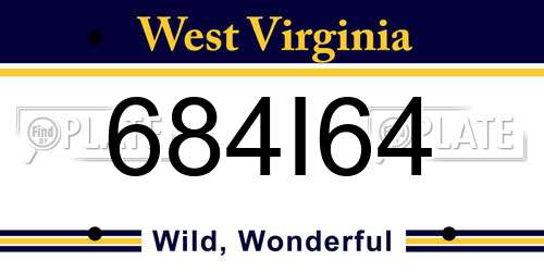 684I64 West Virginia License Plate