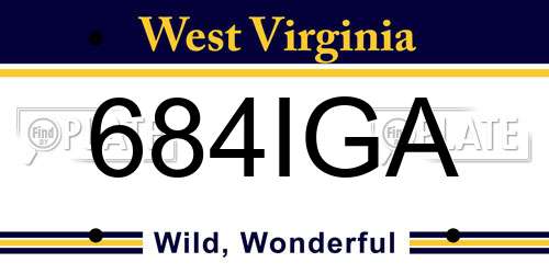 684IGA West Virginia License Plate