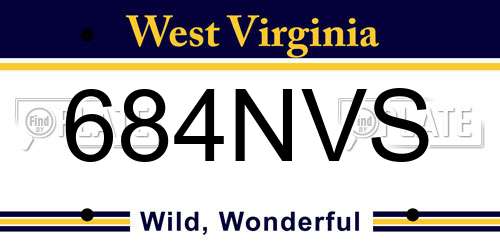 684NVS West Virginia License Plate
