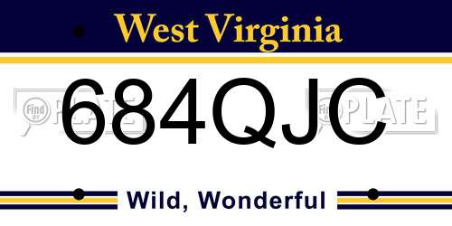 684QJC West Virginia License Plate