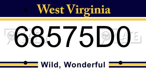 68575D0 West Virginia License Plate