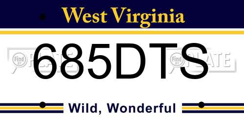 685DTS West Virginia License Plate