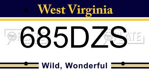 685DZS West Virginia License Plate