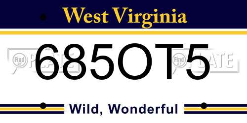 685OT5 West Virginia License Plate