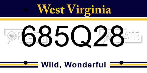 685Q28 West Virginia License Plate