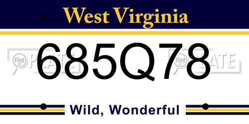 685Q78 West Virginia License Plate