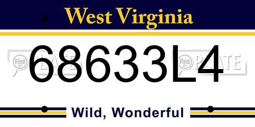 68633L4 West Virginia License Plate