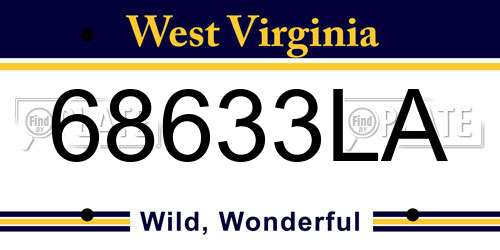 68633LA West Virginia License Plate