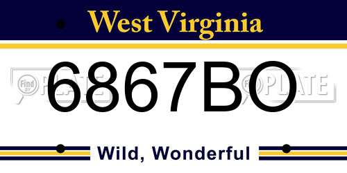 6867BO West Virginia License Plate