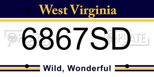 6867SD West Virginia License Plate