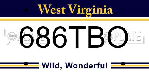 686TBO West Virginia License Plate