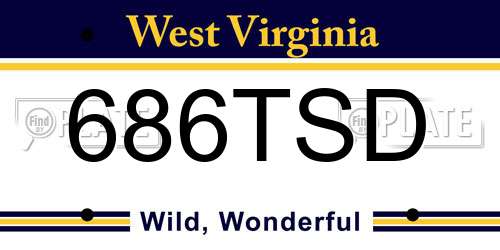 686TSD West Virginia License Plate
