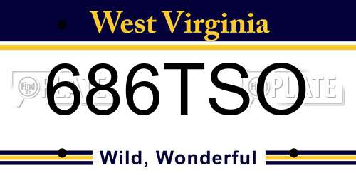 686TSO West Virginia License Plate