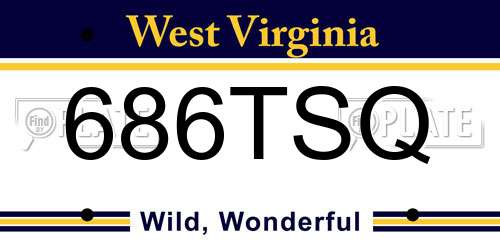686TSQ West Virginia License Plate