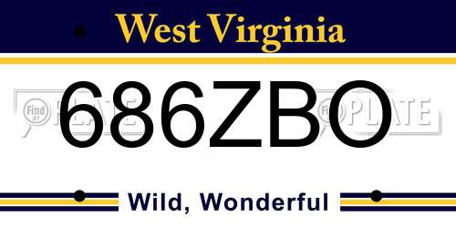686ZBO West Virginia License Plate